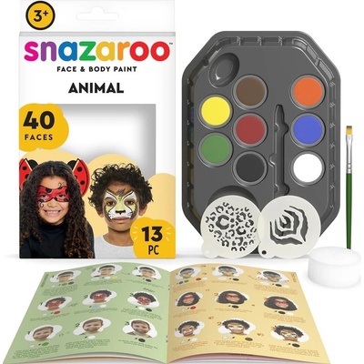 Snazaroo Sada 8 barev na obličej Zvířecí svět