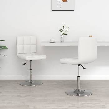 vidaXL Трапезни столове, 2 бр, бели, изкуствена кожа (334179)