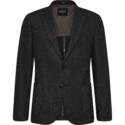 sivomodré vlnené sako s hodvábom DIGEL modern fit