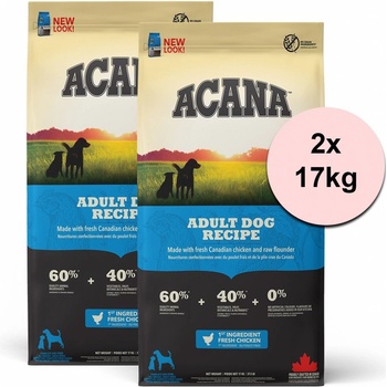 Acana Adult Dog Recipe 2 x 17 kg