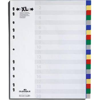 DURABLE Регистър DURABLE пластмасов A/4 maxi 20 цвята + индексни раздели 675927 (675927)