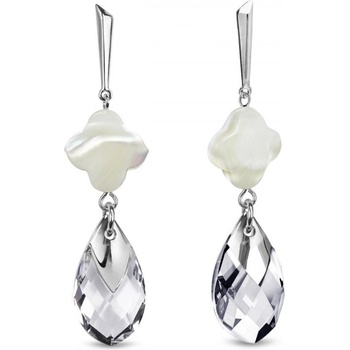 Spark stříbrné bílé Clover KW6106C1MPW Krystal