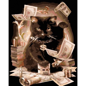 Zuty Диамантено рисуване Черна котка (D00-040-050-100323)