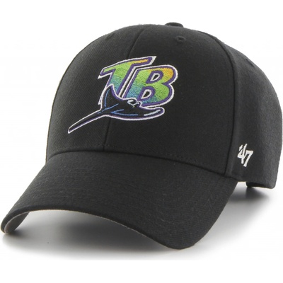 47 Brand Tampa Bay Rays MVP Black Strapback černá vícebarevné šedá