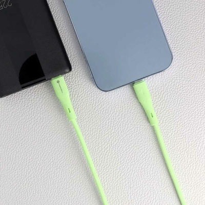 F-Energy C346 Type C to Lightning PD 3A 27W Silicone 1m zelený