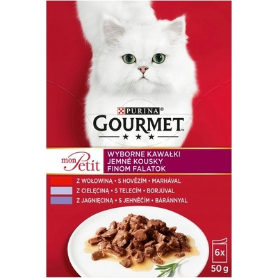 Gourmet Mon Petit Hovädzie Teľacie Jahňacie 6 x 50 g