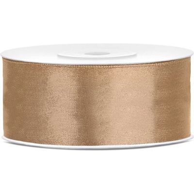 Stuha saténová SVĚTLE ZLATÁ, 25 mm x 25 m – Zboží Dáma