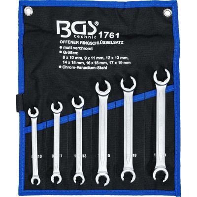 BGS technic Sada otevřených oboustranných očkových klíčů 8 x 10 - 17 x 19 mm 6dílná BGS 1761