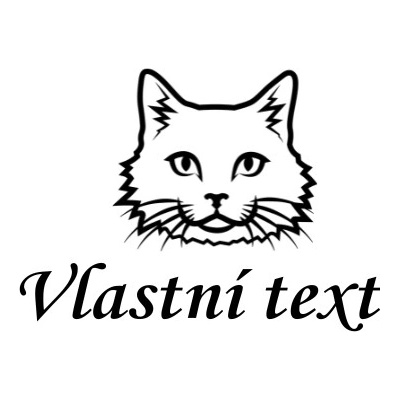 Nažehlovací nápis kočka, vlastní text Vzor: 3, Potisk: černá, Motiv: srdce
