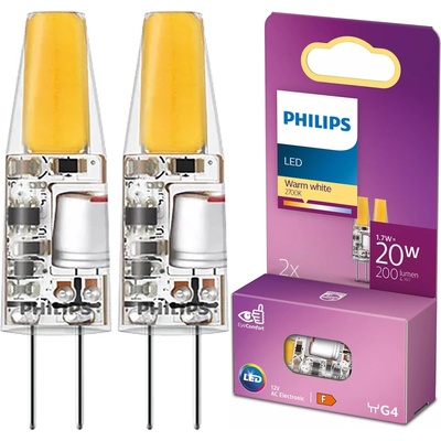 Philips 2x LED žárovka G4 Capsule 1,7W = 20W 200 lm 2700K Warm 12V