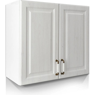 Matis Кухненски шкаф горен с две врати rustic v80 бял