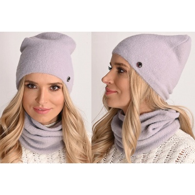 Fashionweek Exkluzivní alpakový zimní set čepice a šála ZIZI-AL1 Vřes