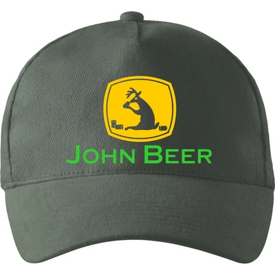 John Beer jeleň s pivom so zahnutým šiltom a mosaznou sponou Tm. bridlica šedozelená