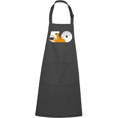 Dobrý Triko Zástěra s potiskem Jsem střelenej 50 let Antracitová