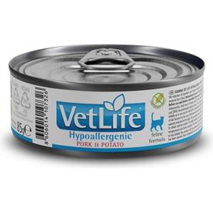  Vet Life Cat Hypoallergenic Pork and Potato Can - 0.085кг