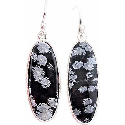 Nefertitis Obsidián vločkový náušnice stříbro Ag 925 53653 NF56976 - 2,9 cm, 5,5 g