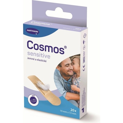 Cosmos Sensitive jemná elastická náplasť 19 mm x 72 mm 20 ks