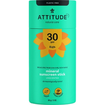 Attitude detská 100% minerálna ochranná tyčinka na celé telo SPF30 bez vône 85 g