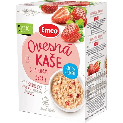 Emco Ovesná kaše s jahodami 5 x 55 g – Zboží Mobilmania