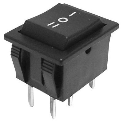 Vypínač kolébkový 250V/15A I-0-II černý 9084/BK