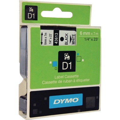 DYMO páska D1 6mm x 7m, čierna na bielej 43613