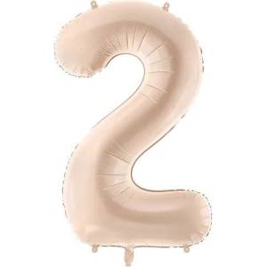 Party Deco Фолиен балон цифра, 72 см, Тъмен Бежов - 2 (fb230t-2-013c)