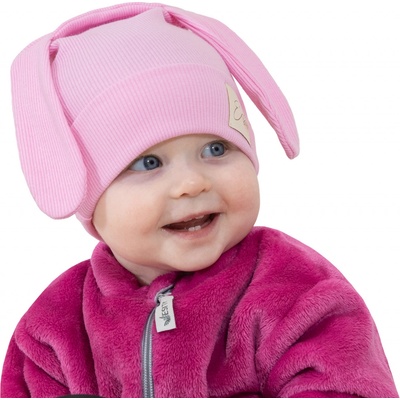 Esito jarní čepice s ušima Color pink růžová