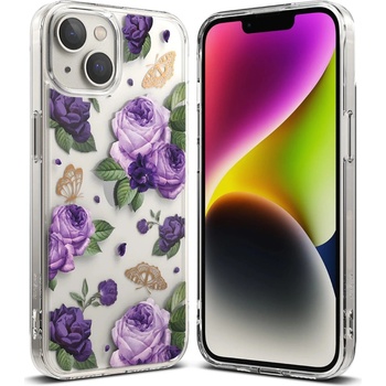Ringke Кейс Ringke Fusion Design Armored с гел рамка за iPhone 14 Plus, прозрачен, (Purple rose) (FD637E29) (FD637E29)