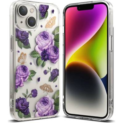 Ringke Кейс Ringke Fusion Design Armored с гел рамка за iPhone 14 Plus, прозрачен, (Purple rose) (FD637E29) (FD637E29)