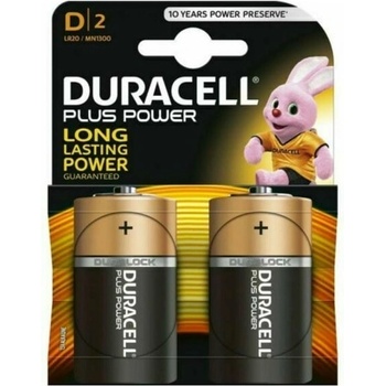 Image 1 of Duracell Батерии алкални Duracell Plus, D, LR20, 1.5V, 2бр (DUR-BA-LR20-PLUS)