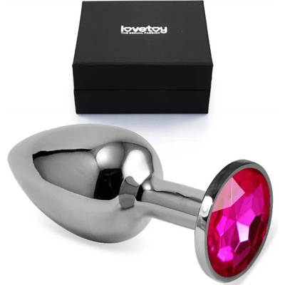 Метален плъг с розови кристали, малък размер - Rosebud Classic Fuchsia (LVTOY00427)