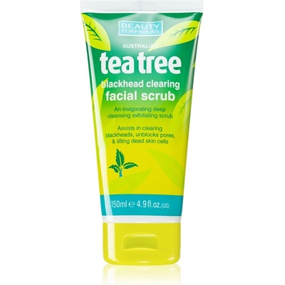 Beauty Formulas Tea Tree почистващ пилинг за лице за проблемна кожа 150ml