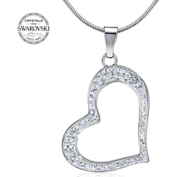 SILVEGO strieborný prívesok srdce so Swarovski ® Crystals B16086