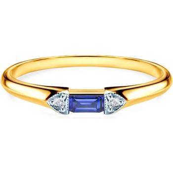 Image 1 of SAVICKI Годежен пръстен Savicki: двуцветно злато, син сапфир, диаманти