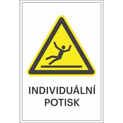 Varovné značení, riziko uklouznutí, s možností individuálního textu – fólie, 200×300 mm