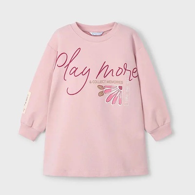 Mayoral Свободна ватирана рокля в светло розов цвят за мини момиче Mayoral с цветна щампа