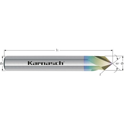 Tvrdokovový odihlovač priemer 2,5x8-40x4 mm, Z=3 | Karnasch (3062000250)
