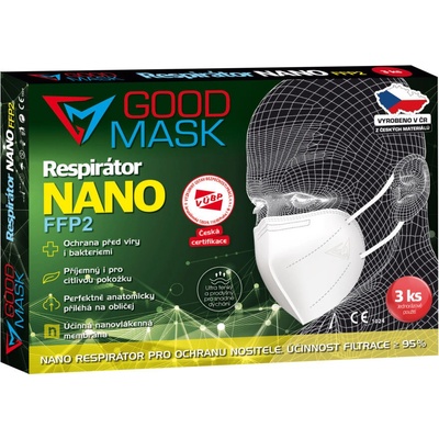 GOOD MASK Český respirátor FFP2 GM2 nano 3 ks – Zboží Dáma