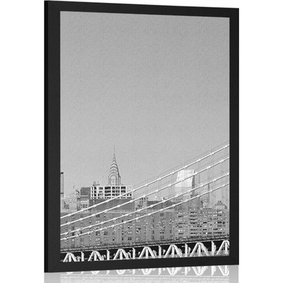 Plakát mrakodrapy v New Yorku v černobílém provedení - 40x60 no frame