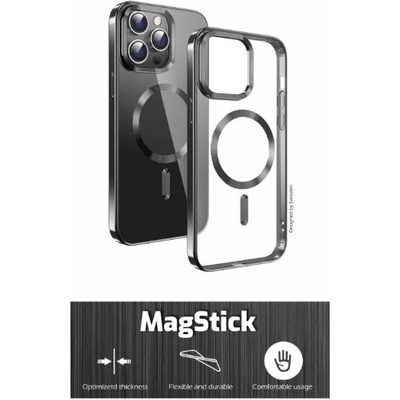 Pouzdro Swissten Clear Jelly MagStick Metallic PRO iPhone 13 PRO MAX černé;