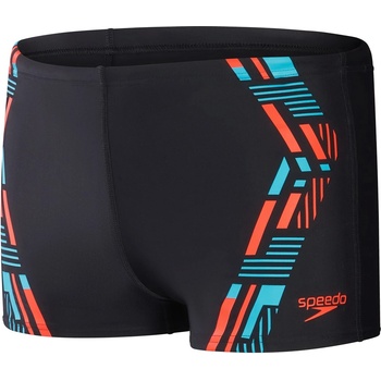 Speedo Мъжки къси панталони Speedo Tech Print Aquashorts Mens - Black/Orange