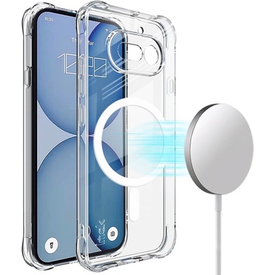 Nothing IMAK Магнитен Прозрачен Калъф за Nothing Phone (4a) - TPU, Airbag, Повдигнати ръбове