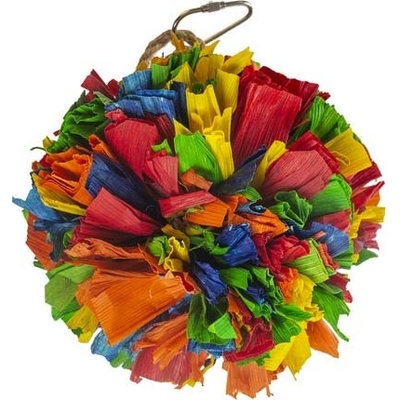 DUVO+ Závesná farebná hračka pompón z kukuričných listov pre exoty S 12,7x7,6x7,6 cm