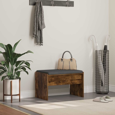 vidaXL Пейка за коридор с възглавница Димян дъб 63 x 38 x 40 см (891548)