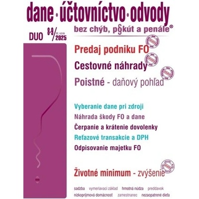 DUO 8-9/2025 – Dane, účtovníctvo, odvody bez chýb, pokút a penále