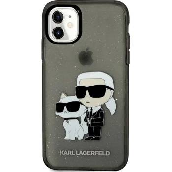 KARL LAGERFELD iPhone 11 / Xr 6, 1" black hardcase Gliter Karl&Choupette (KLHCN61HNKCTGK)