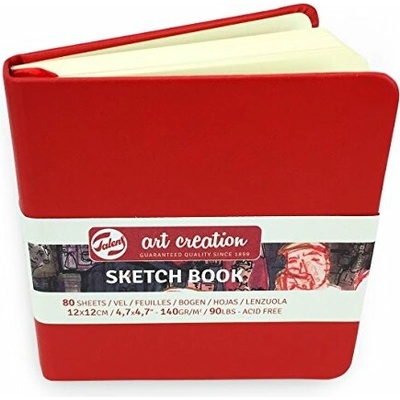 Talens Art Creation Sketch Book - skicák v červené tvrdé vazbě 12x12 cm 80 listů 140 g
