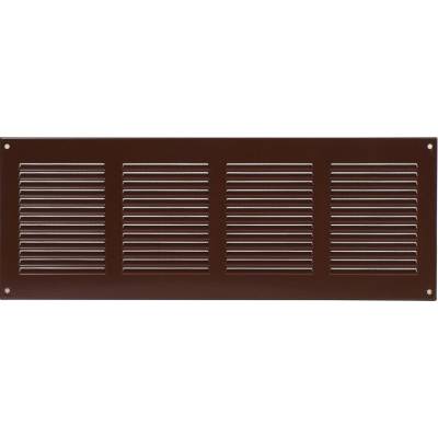 Ventishop KVMh 400x150 kovová hranatá větrací mřížka se síťkou, hnědá