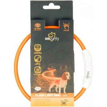 Duvoplus USB - светещ нашийник за кучета - оранжев, обиколка 45 см, Белгия - 1270009