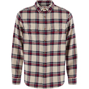 Fjällräven Мъжка риза с копчета Fjällräven Övik Heavy Flannel Shirt - Light Fossil / Deep Red - размер XL (033-2944-0415)